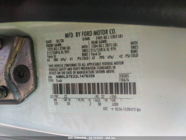 2020 Ford Transit Connect, VIN: NM0LS7E22L1478359