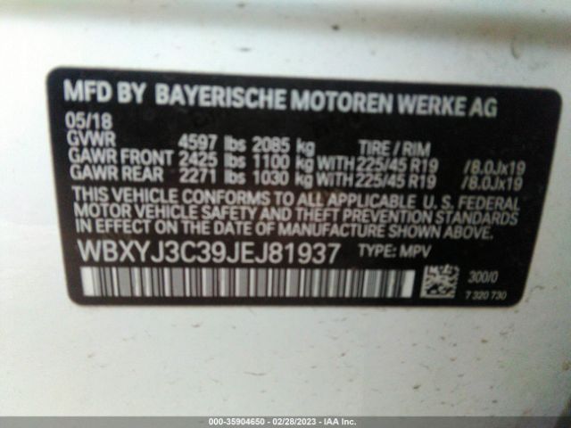 WBXYJ3C39JEJ81937 BMW X2 Sdrive28i