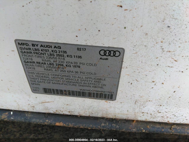 WA1HCCFS6HR017021 Audi Q3 Premium Plus