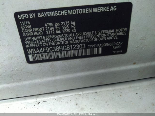 WBA4F9C38HG812303 BMW 4 Series 430i Xdrive