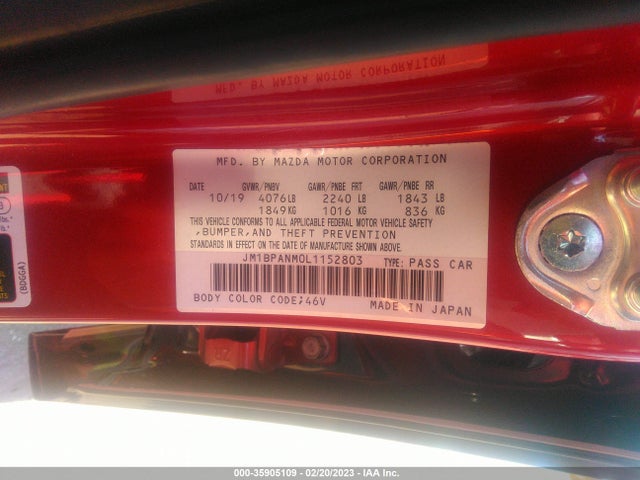 2020 Mazda 3, VIN: JM1BPANM0L1152803