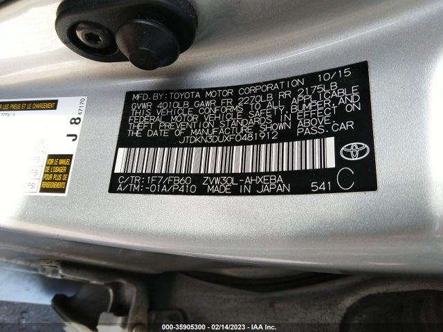 Toyota Prius Four 2015 JTDKN3DUXF0481912 Image 10