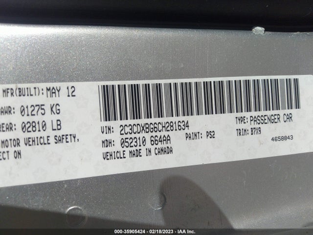 Dodge Charger Se 2012 2C3CDXBG6CH281634 Image 10