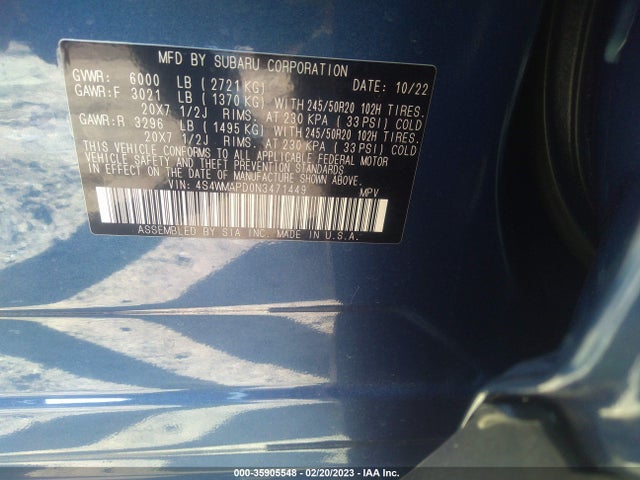 Subaru Ascent 2022 4S4WMAPD0N3471449 Image 11