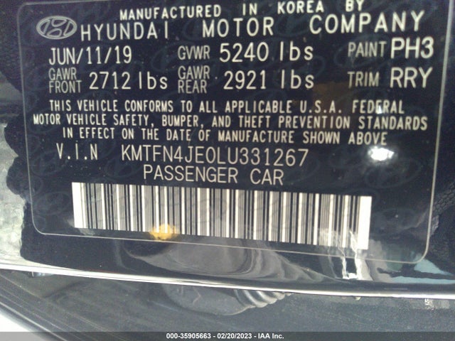 2020 Genesis G80, VIN: KMTFN4JE0LU331267