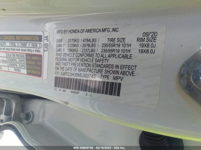 Acura RDX 2021 5J8TC1H35ML002745 Image 10