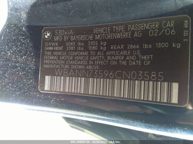 WBANN73596CN03585 BMW 5 Series 530xi