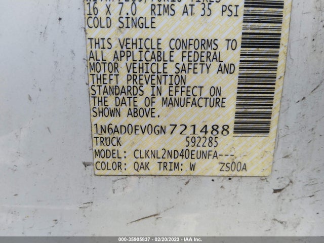 Nissan Frontier Sv 2016 1N6AD0EV0GN721488 Image 10