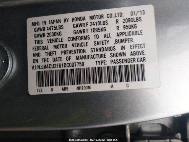JH4CU2F61DC007759 Acura Tsx Tech Pkg