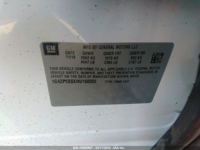 1G4ZP5SSXHU168355 Buick Lacrosse Essence