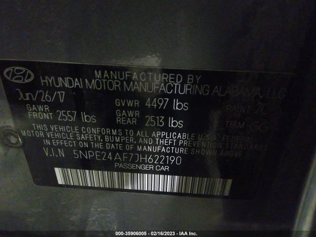 Hyundai SONATA SE 2018 5NPE24AF7JH622190 Image 10