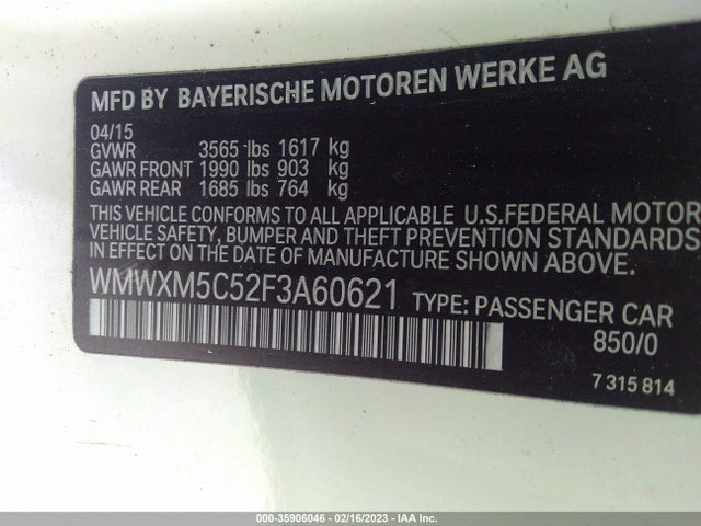 2015 Mini Cooper, VIN: WMWXM5C52F3A60621