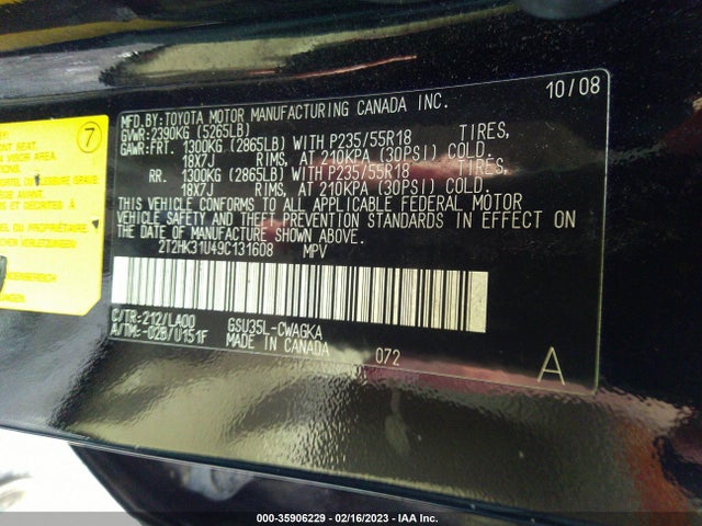 2T2HK31U49C131608 Lexus RX 350