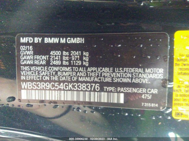 WBS3R9C54GK338376 BMW M4