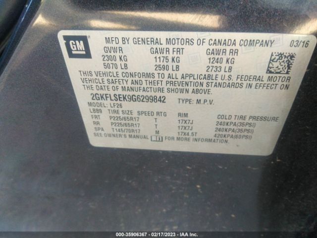 2GKFLSEK9G6299842 GMC Terrain Sle