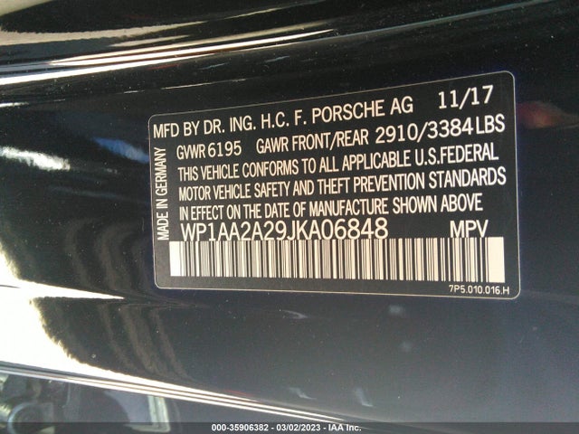 2018 Porsche Cayenne, VIN: WP1AA2A29JKA06848