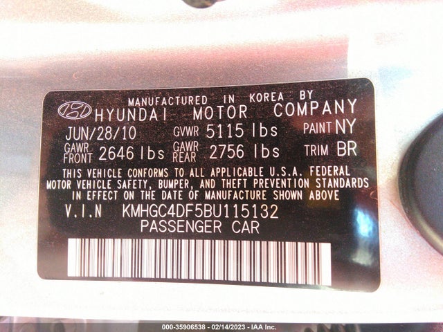 Hyundai Genesis 2011 KMHGC4DF5BU115132 Image 10