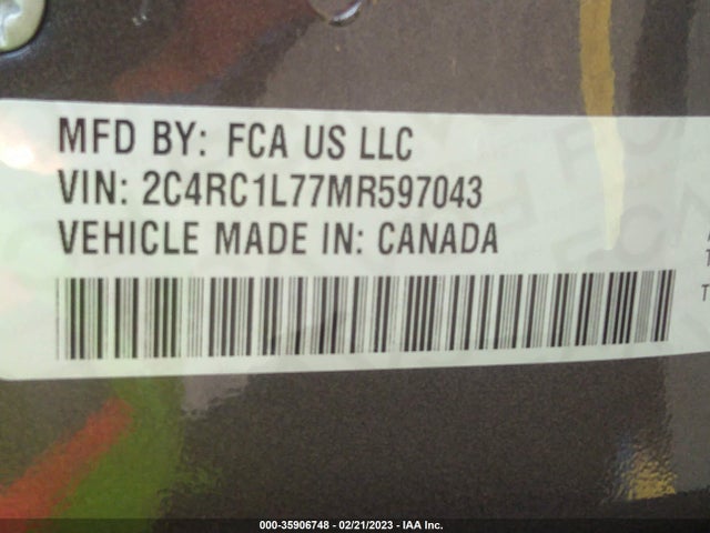 Chrysler Pacifica 2021 2C4RC1L77MR597043 Image 10