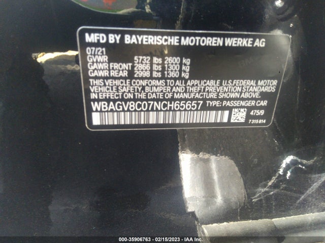 BMW 8 Series M850i 2022 аукцион фото