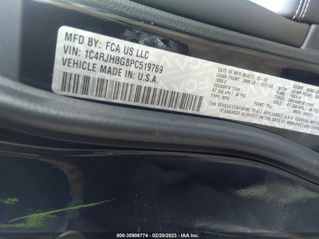 2023 JEEP GRAND CHEROKEE LIMITED VIN: 1C4RJHBG8PC519769