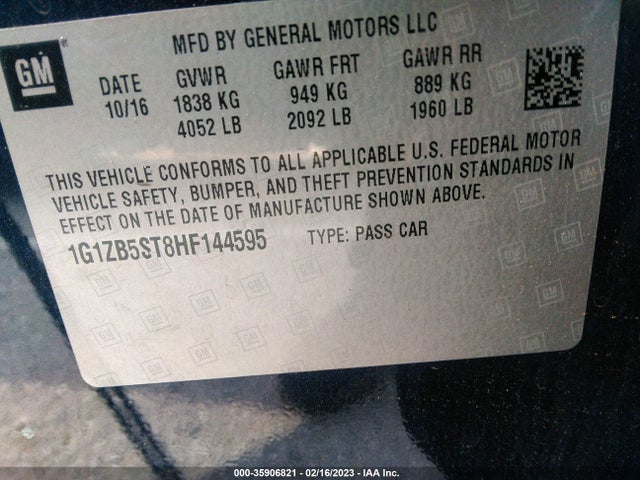 Chevrolet MALIBU LS 2017 1G1ZB5ST8HF144595 Image 10