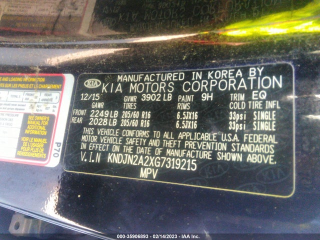 2016 Kia Soul, VIN: KNDJN2A2XG7319215