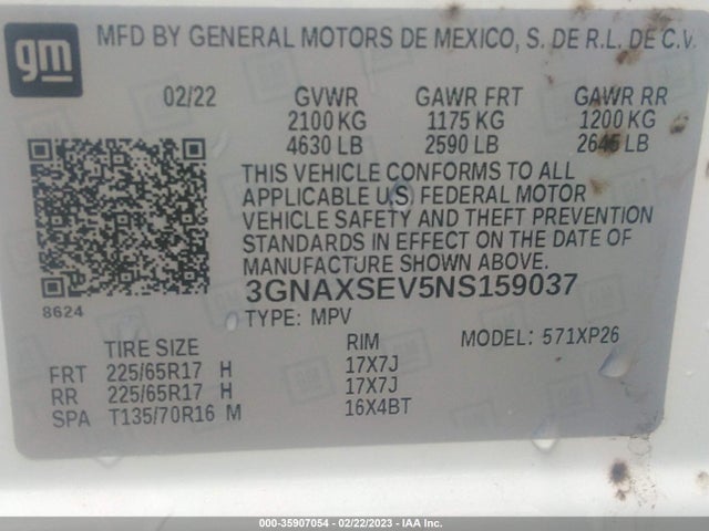 Chevrolet EQUINOX LS 2022 3GNAXSEV5NS159037 Image 10