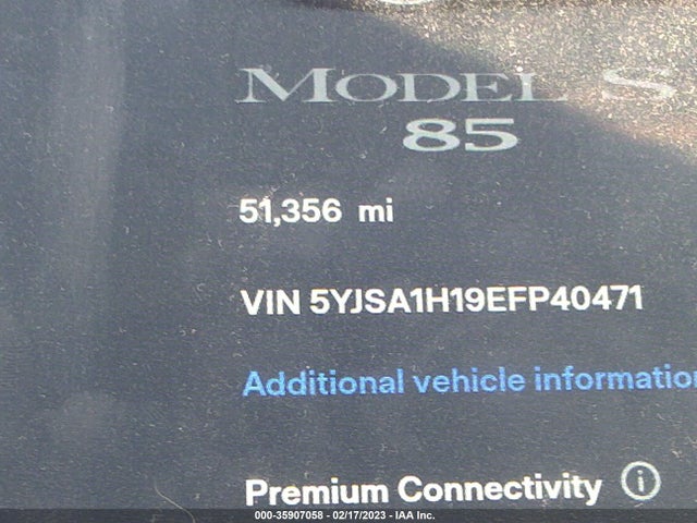 5YJSA1H19EFP40471 Tesla Model S 60 Kwh Battery/p85