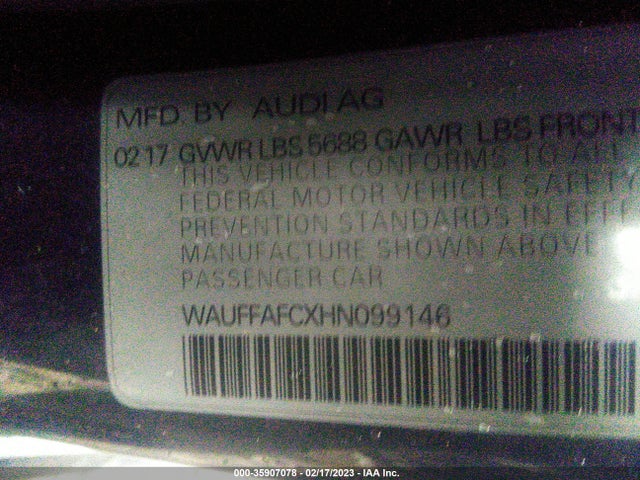 WAUFFAFCXHN099146 Audi S6 Premium Plus