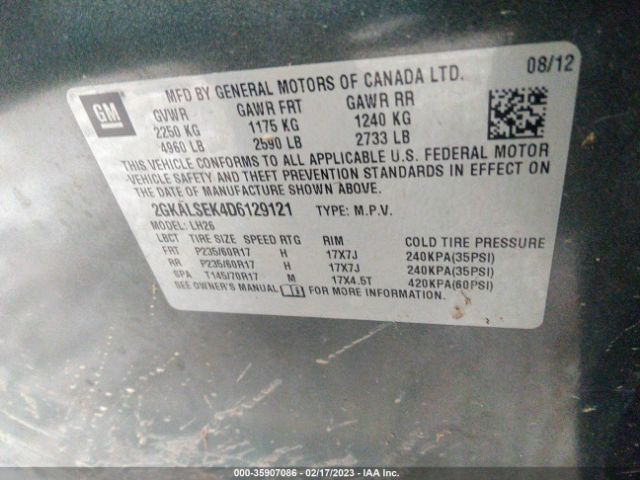 2GKALSEK4D6129121 GMC Terrain Sle