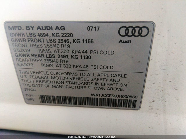 2018 Audi Q3, VIN: WA1JCCFS9JR009566