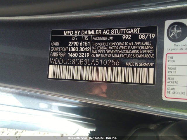 2020 Mercedes-Benz S-Class, VIN: WDDUG8DB3LA510256