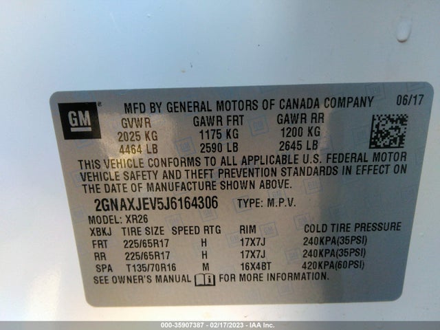 Chevrolet EQUINOX LT 2018 2GNAXJEV5J6164306 Image 10
