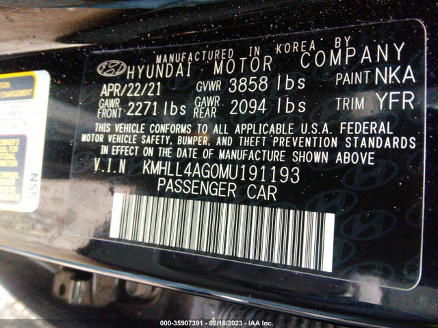 Hyundai Elantra 2021 KMHLL4AG0MU191193 Image 21