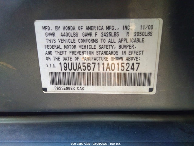 19UUA56711A015247 Acura Tl W/navigation System