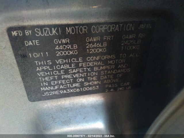 Suzuki KIZASHI SE 2012 JS2RE9A3XC6100653 Image 9