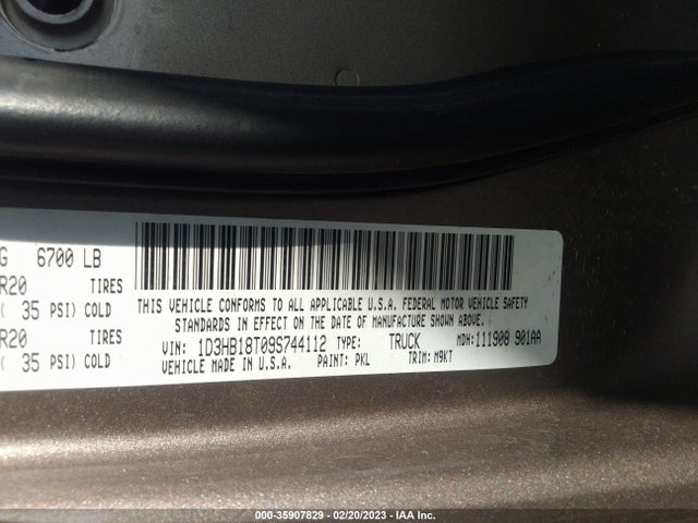 Dodge Ram 1500 Slt 2009 1D3HB18T09S744112 Image 10