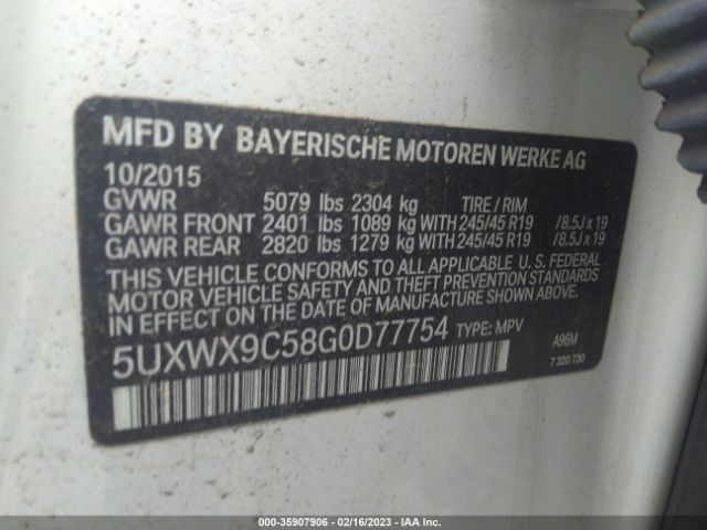 5UXWX9C58G0D77754 BMW X3 Xdrive28i