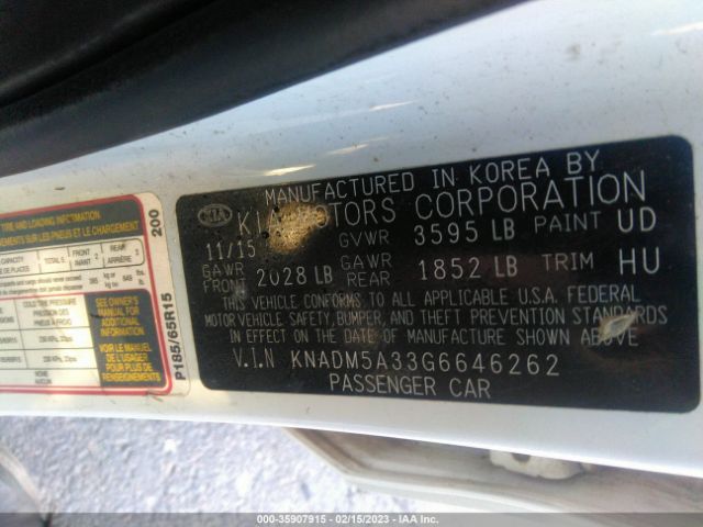 KNADM5A33G6646262 KIA RIO LX