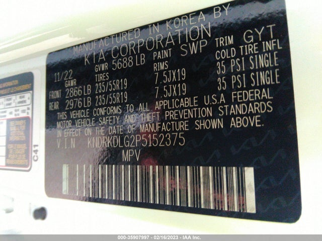 2023 Kia Sorento, VIN: KNDRKDLG2P5152375