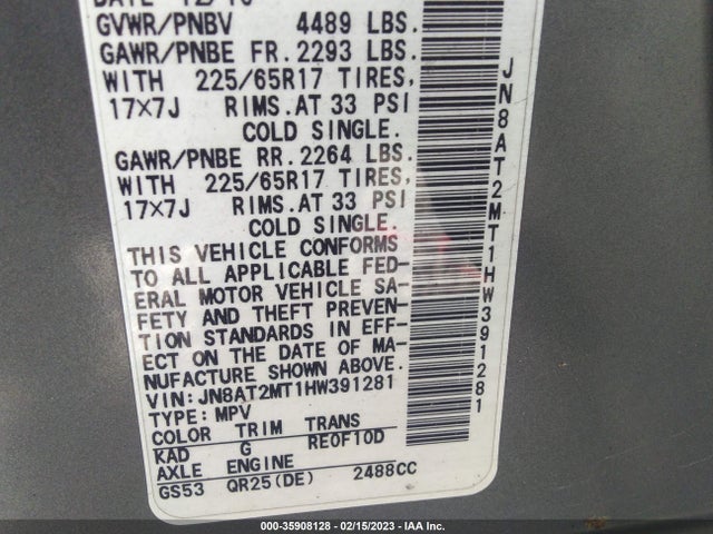 Nissan ROGUE S 2017 JN8AT2MT1HW391281 Image 9