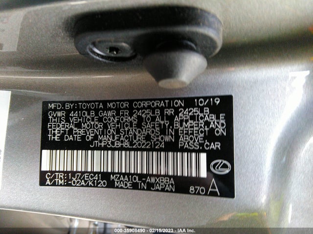 2020 Lexus UX, VIN: JTHP3JBH8L2022124