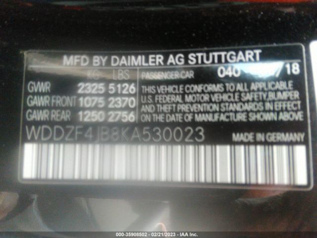 WDDZF4JB8KA530023 Mercedes-Benz E-class E 300