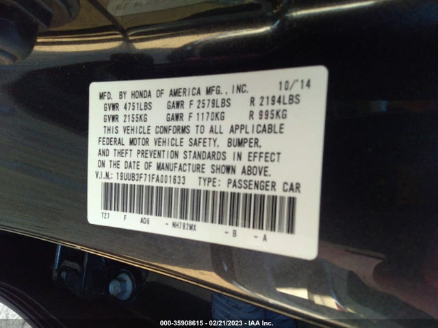 Acura Tlx V6 Advance 2015 19UUB3F71FA001633 Image 9