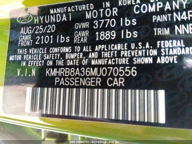 2021 Hyundai Venue, VIN: KMHRB8A36MU070556