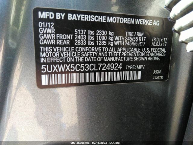 5UXWX5C53CL724924 BMW X3 28I
