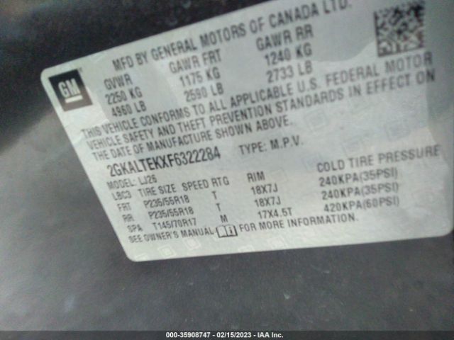 2GKALTEKXF6322284 GMC Terrain Slt