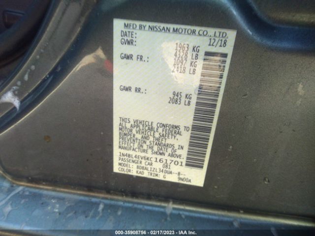 1N4BL4EV6KC161701 Nissan Altima 2.5 Sl