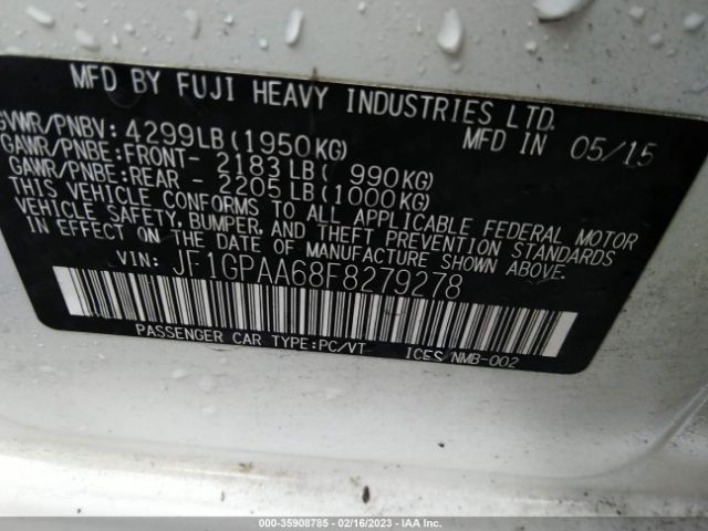 JF1GPAA68F8279278 Subaru Impreza Wagon 2.0i