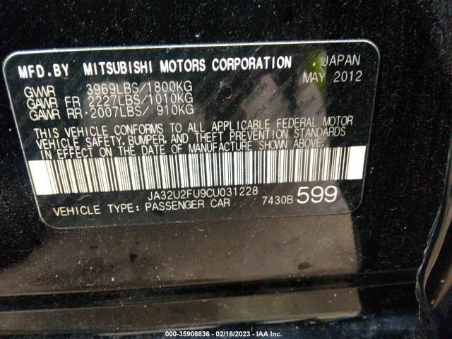 JA32U2FU9CU031228 Mitsubishi LANCER ES
